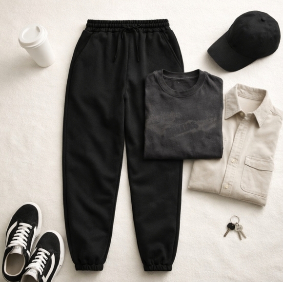 Los Angeles Apparel 14 oz Heavy Fleece Jogger Sweatpants 2XL Black Garment Dyed